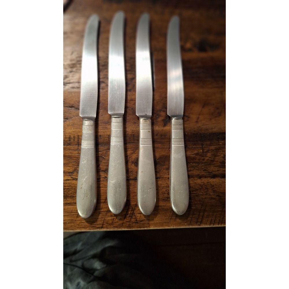 VTG Lot Of 4 INSICO Stainless Dinner Knives  Hollow Handles‎